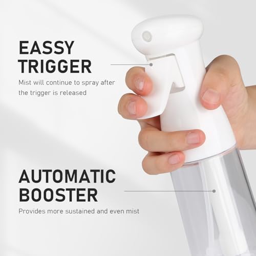 Bealee Continuous Spray Bottle - Ultra Fine Mist for Hair & Cleaning - 2 Pack 6.8 OZ