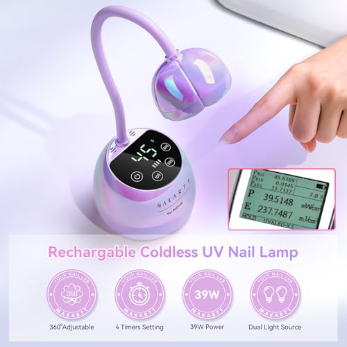Makartt Gooseneck UV LED Nail Lamp - Cordless Nail Dryer with Auto Sensor