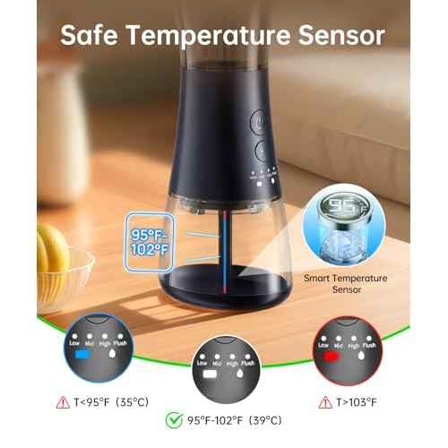 Ear Wax Removal with One-Piece Waste Tank, Ear Cleaner with Smart Temperature Sensor, Safe Silicone Edge, IPX7 & 6 Tips & 4 Modes, Christmas for Gifts for Dad Mom, Gifts for Men Women£¨Blue£©