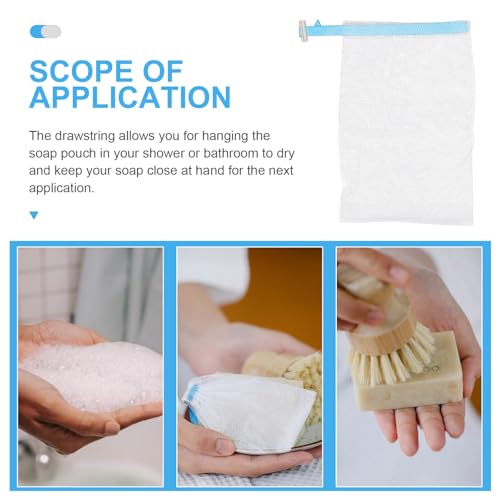 8Pcs Facial Cleansing Foaming Net Bags with Drawstring & Buckle