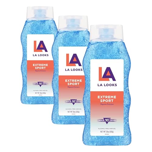 LA Looks Styling Hair Gel - Extreme Sport - 20 Oz - Hold for High Performance Activity,(Pack of 3)