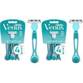 Gillette Venus Simply 3 Sensitive Women's Disposable Razors, Pack of 2 with 4 razors