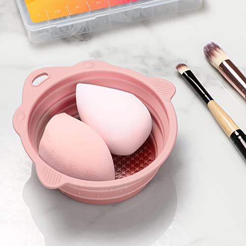 Etercycle Foldable Silicone Makeup Brush Cleaner Bowl - Pink