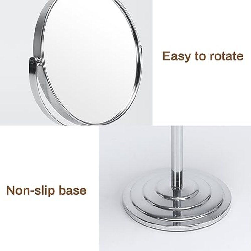 7 Inch Makeup Mirror with 1x 3x Magnification, 360° Rotation