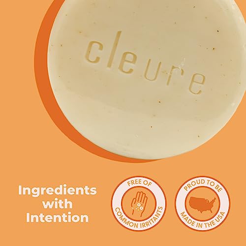 Cleure Face & Body Bar - Gentle Soap Cleanser for Sensitive Skin Infused w/Soothing Oatmeal - Gluten, SLS & Fragrance Free (3 oz, Pack of 3 Bars)