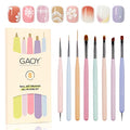 GAOY 8 Pcs Nail Art Brushes - Colored Nail Art Pens & Dotting Tools Set