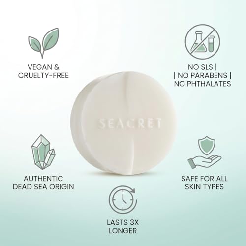 SEACRET Minerals Mineral Soap, All Natural Body Soap Bar, Enriched with Dead Sea Minerals, Nourishes and Soothes Skin, 4.4 Oz / 125 g