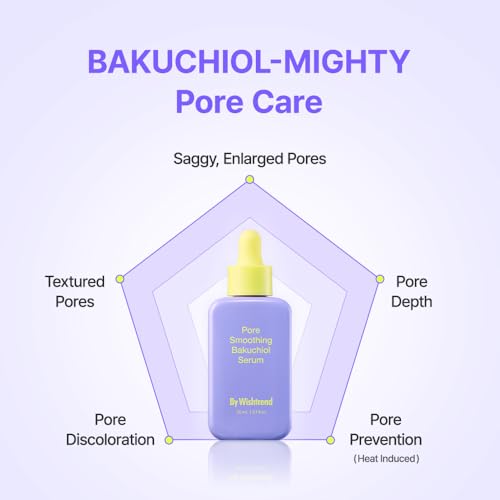By Wishtrend Pore Smoothing Bakuchiol Serum 1.01 Fl Oz, Pore Minimizer Enhanced with Bakuchiol & Niacinamide, Peptide, Increase production of Collagen Fiber, for saggy & enlarged pores