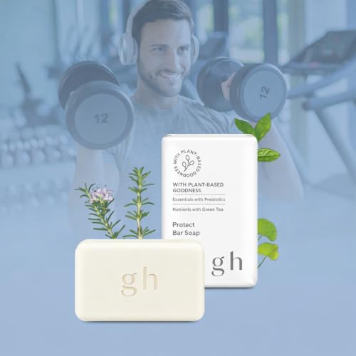 Protect Vegan Bar Soap Sulfate Free - 6 Pack (6 x 150 g / 900 g) | Deep Clean & Odor-Neutralizing Body Soap with Prebioticst, Green Tea and Rosemary, for Face, Body and Hand