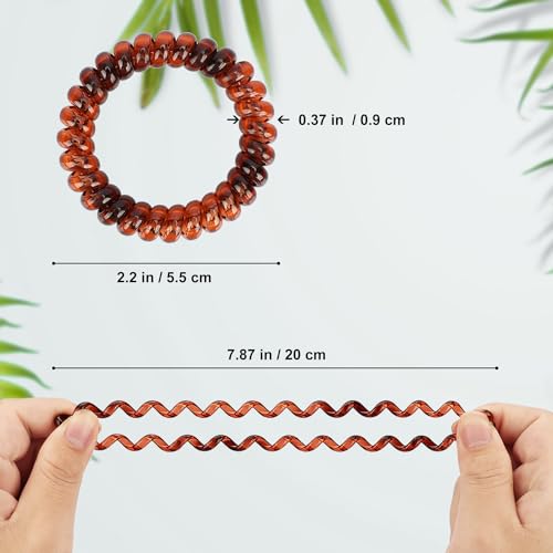 JessLab Spiral Hair Ties - 10-Pack Assorted No-Damage Ponytail Holders, Variation #28