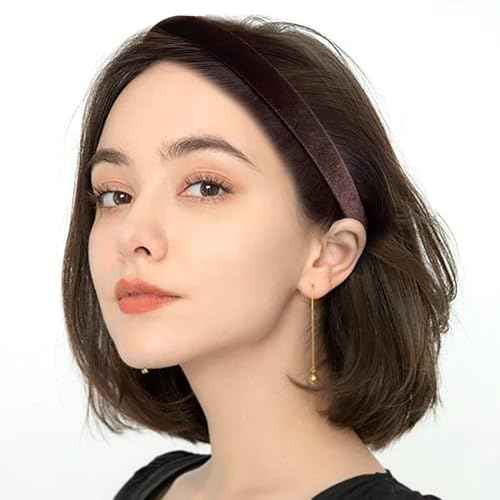 6Pcs Velvet Headbands Women's Hair Head Bands Padded Headbands 1.7cm Solid Color Hairband Fashion Headwear, Girls Women Hair Accessories (6-PACK A, One Size)