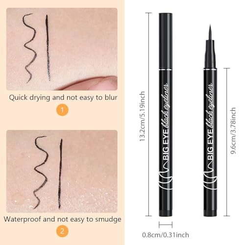 Matte Liquid Eyeliner Pen Set - 12 Pack, Waterproof & Long-lasting