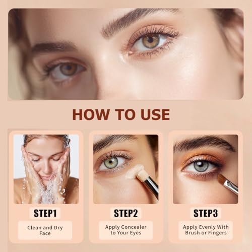 QIC Concealer Shade 130 ? Full Coverage Concealer for Dark Circles & Spots, Warm Ivory Tone, Hydrating & Waterproof Under Eye Corrector for Mature Skin, Non-Cakey Finish (0.53 oz)