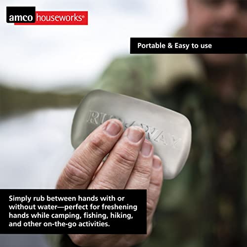 Amco Rub Away Bar, Stainless Steel Odor Absorber (3.1" x .7") - Dishwasher Safe Kitchen & Outdoor Essential for Garlic, Onion, Fishing, Hiking Odors - Natural Odor Remover (Mini Size)