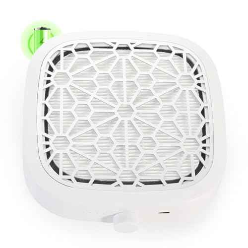 CHRISTINE SHELLY Nail Dust Collector, Cordless Dust Collector Nail Tech, Compact Powerful 6000RPM Nail Vacuum Fan Rechargeable Dust Extractor for Acrylic Gel Polish Manicure Pedicure for Home, White