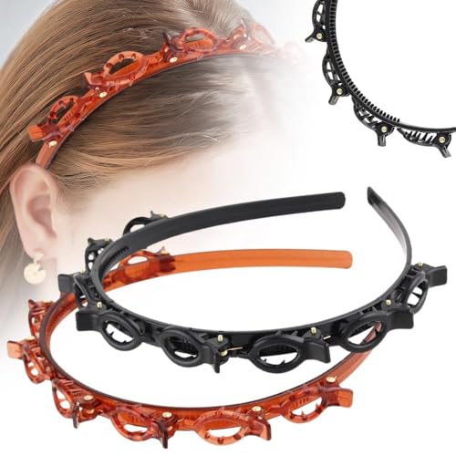 Bangs Hairpin Headband with Clips - 2 Pack