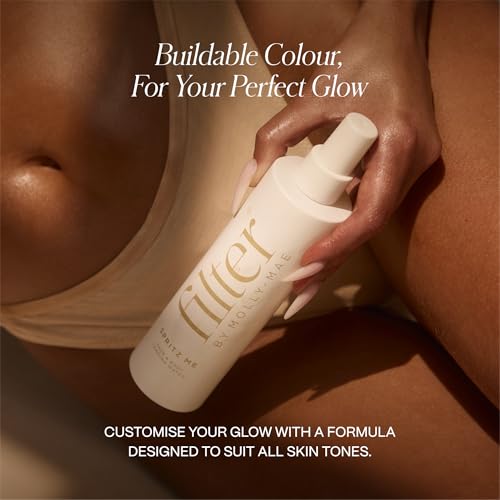 Filter by Molly-Mae Spritz Me Tanning Water | Moisturizing Self Tanner | Golden, Streak-Free Glow | Natural-Looking Sunless Tan | Fast Developing | Long-Lasting | Clear & Oil-Free | 200ml
