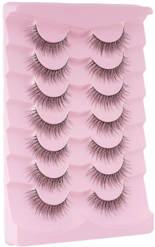 Wispy False Eyelashes 7 Pairs - Natural 3D Flared Lash Strip