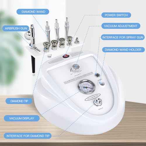 Upgraded 2 IN1 Diamond Microdermabrasion Machine, Beauty Star Professional Diamond Dermabrasion Facial Devices System at Home, Face Pore Cleansing Tool(65-68cmHg Vcuum Suction)