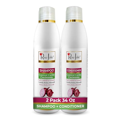 Rose Jolie Onion & Biotin Shampoo & Conditioner Set - Hair Fall Control, Sulfate & Paraben Free