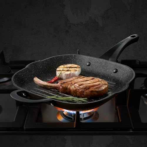 Starfrit The Rock 060903-004-0000 11" Cast Iron Grill Pan, Black