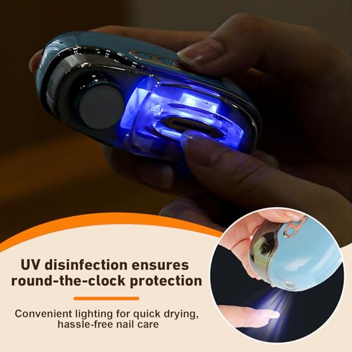 4 in 1 Electric Nail Clipper,2026 Upgraded Electric Nail Trimmer with LED Light and Clip Storage Multi Functional Automatic Nail Clippers with 3 Adjustable Speeds for Baby & Seniors£¨White