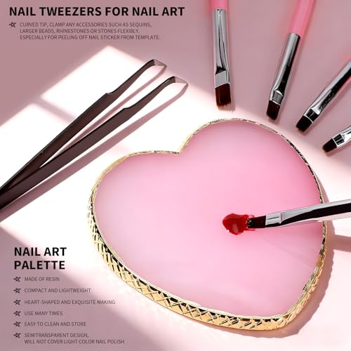 Fandamei 26-Piece Nail Art Tools Set - Brushes, Dotting Tools & Palette