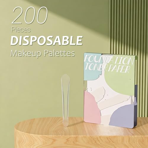 200-Piece Disposable Makeup Mixing Palette Papers with Mixing Stick