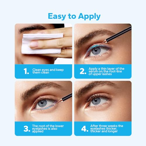 Eyelash Growth Serum (0.17 oz), Lash Serums for Fuller & Longer Looking Alluring Eyelashes, Eyelash Serum for Eyelashes & Eyebrows, Premium Lash Growth Serums for Eyelash Extensions
