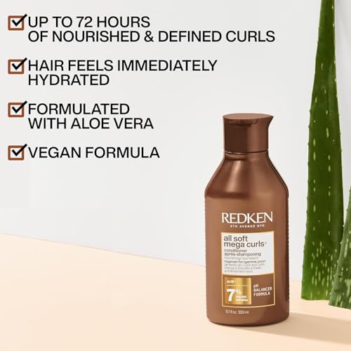 Redken All Soft Mega Curl Shampoo Conditioner & Treatment Set for Dry Hair