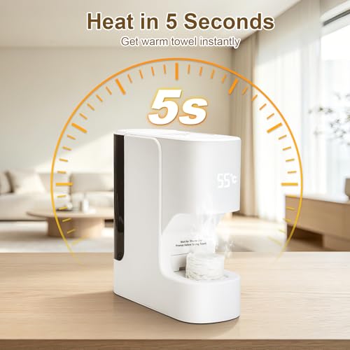 Hot Towel Dispenser Warmer - 55°C Fast Heating, Smart Voice Alerts