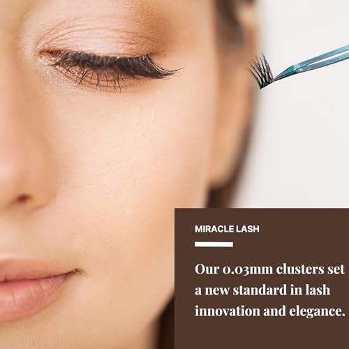 PARK SUNG HEE MIRACLE LASH DIY False Eyelashes, Lash Clusters, Lengthening Wisps 9mm-16mm Contact Lens Friendly, Easy to Apply, Reusable Strip Lashes (E1-220, 16mm), Black