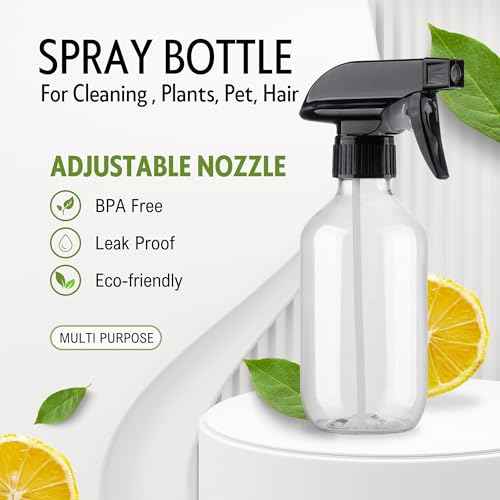 Plastic Spray Bottles for plant - 10oz/300ml - Mist Stream - No Clog No Leak, Easy to Grip with Adjustable Nozzle for Hair, Cooking, Cleaning - BPA Free
