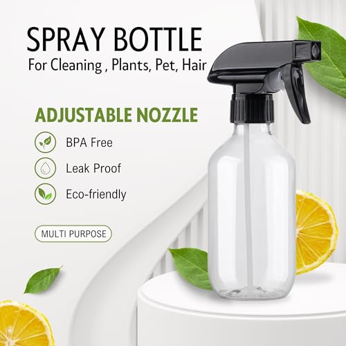 10oz Plastic Spray Bottles with Adjustable Nozzle - Mist & Stream