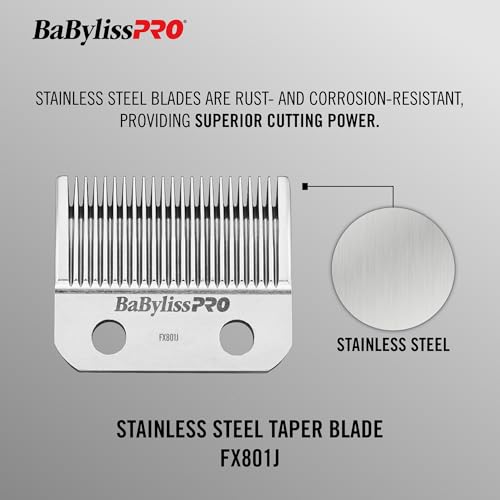 BaBylissPRO Replacement Taper Clipper Blades for FX870, FX825, FX673 Clippers and most 2-hole blade systems