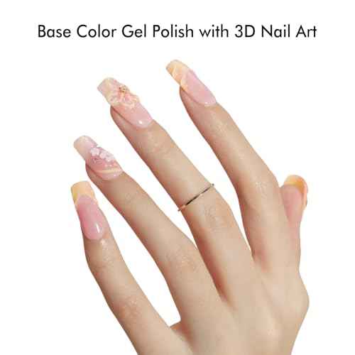 FZANEST Milky Pink Gel Nail Polish 15ml Sheer Pale Light Pink Jelly Neutral Color Gel Polish Nail Concealer Base Color Soak Off Uv LED Nail Lamp French Nail Art Gifts for Women #303