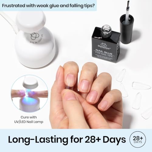 Beetles 9 in 1 Nail Glue Gel for Tips & Clear Acrylic Nails - 7.5ML, Variation 0-1