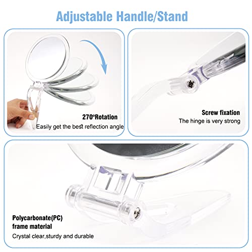 JMH 6 Inch Double-Sided Magnifying Mirror 1X/20X Magnification