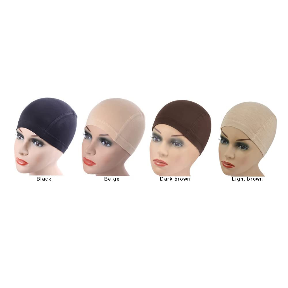 Bamboo Fiber Wig Cap Comfortable Elastic Wig Cap Wearing under Wigs (Beige)