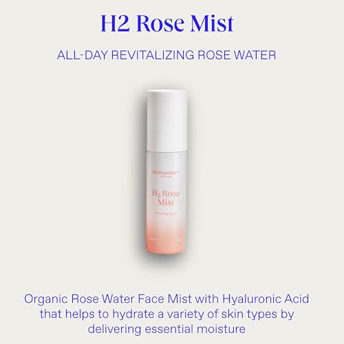 BioRepublic SkinCare All-Body Revitalizing Rose Water with Hyaluronic Acid - Moisturizes Skin & Refreshes Makeup (30 mL) (2 Pack)