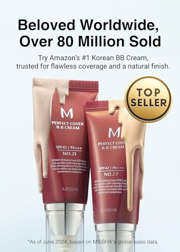 MISSHA M Perfect BB Cream No.23 Natural Beige for Light with Neutral Skin Tone SPF 42 PA +++ 1.69 Fl Oz - Tinted Moisturizer for face with SPF