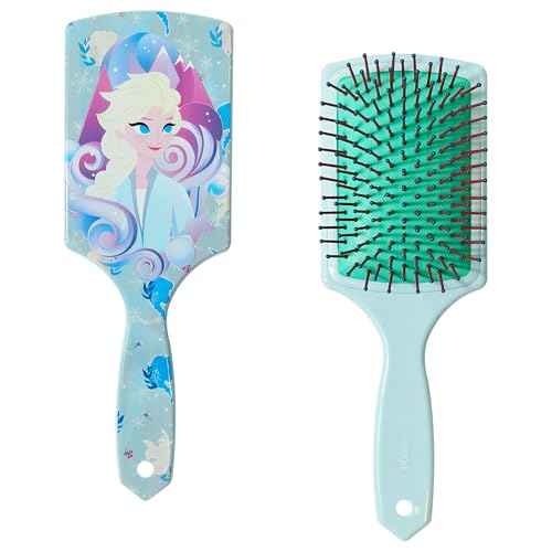 LUV HER Frozen Kids Hair Brush & Spa Headband Set for Girls - Features Elsa - Fun Grooming Kit for Detangling, Styling & Skincare - Soft & Stretchy, One Size, Ages 3+