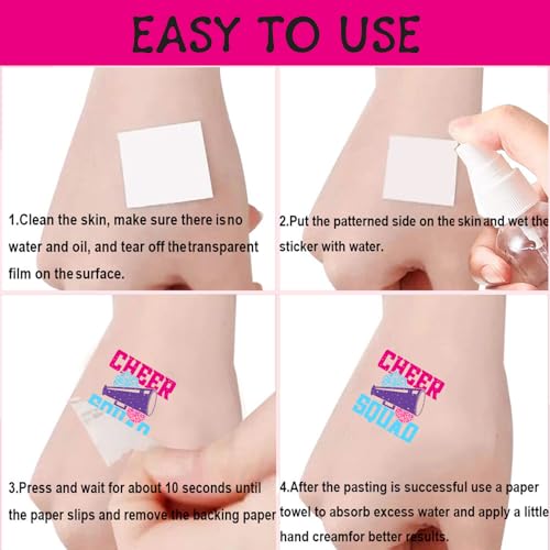 144 Temporary Tattoos Cheerleader Party Favors - 24 Sheets