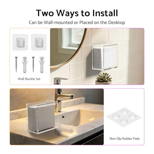 HIIMIEI Acrylic Disposable Face Towel Holder for 25 Towels