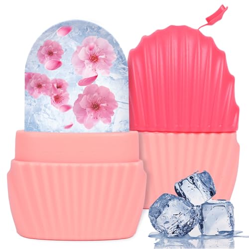 Pink Mermaid Shell Ice Cube Roller for Face, Eyes & Neck - Reusable Silicone Skin Care Tool