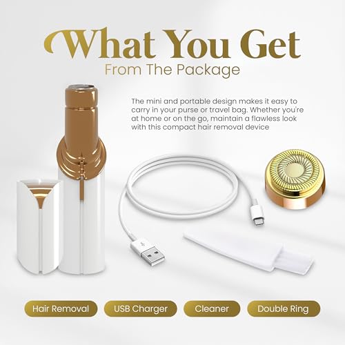 Facial Hair Remover for Women ? Gentle & Painless Removal for Peach Fuzz, Lip & Chin ? USB Rechargeable