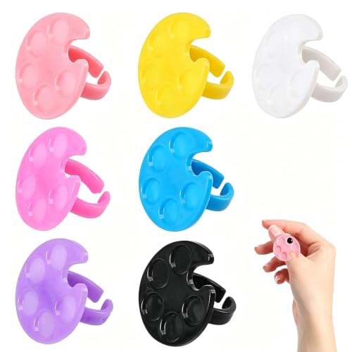 7 Pack Mini Nail Art Palettes | Durable Plastic Mixing Plates