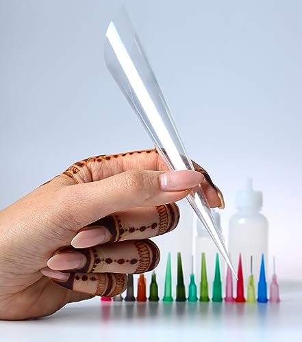 100pcs Empty Henna Cones – Pre-Rolled Cellophane Applicator