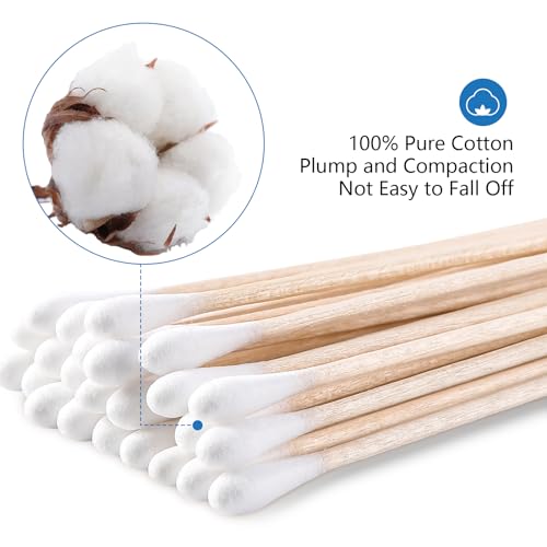 6 Inch Sterile Cotton Swabs, 200 Count Medical Applicators