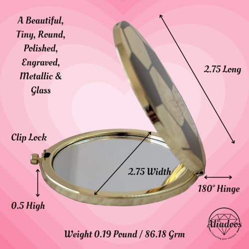 Round Compact Makeup Mirror with 2X Magnification